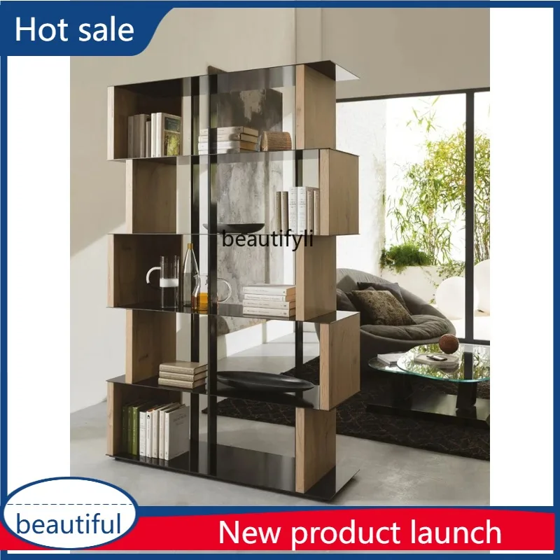 

A029 Книжная полка из цельного дерева в скандинавском стиле, минималистичная металлическая витрина, светильник для гостиной, роскошная полка от пола до потолка, нержавеющая сталь