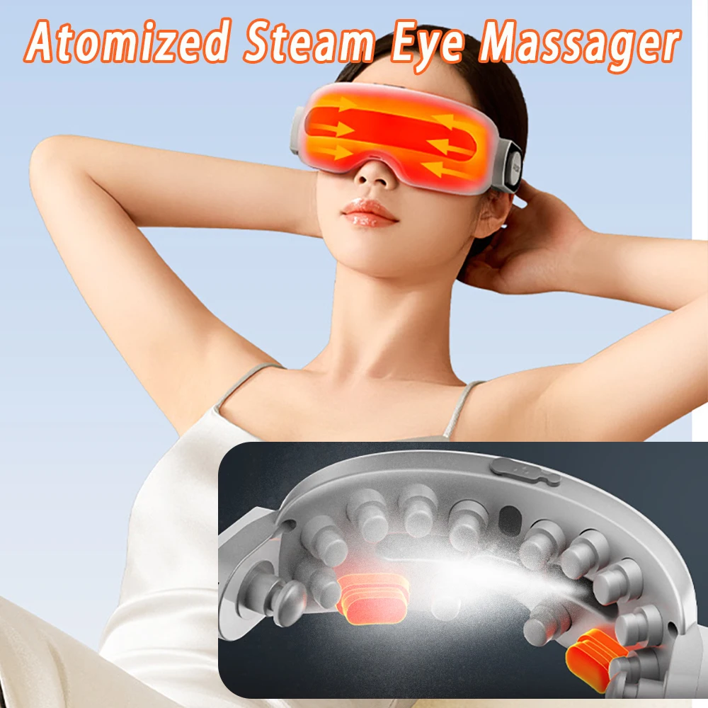 Atomized Steam Eye Massager Smart Vibration Bluetooth Eye Care Instrument Hot Compress Relieve Fatigue Eye Dry Massage Relax