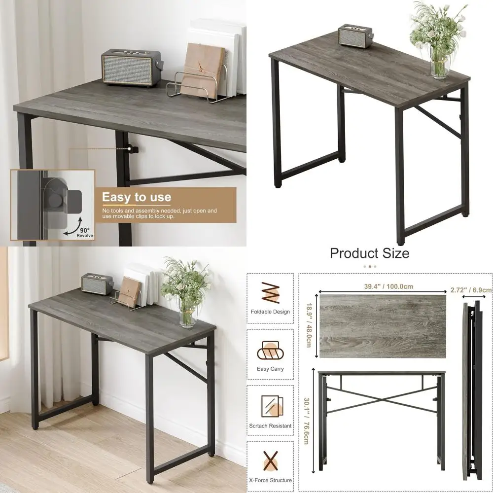 

Складной компактный стол на 40 рабочих мест — отделка из черного дуба, идеально подходит для домашнего офиса, учебы, письма и игр