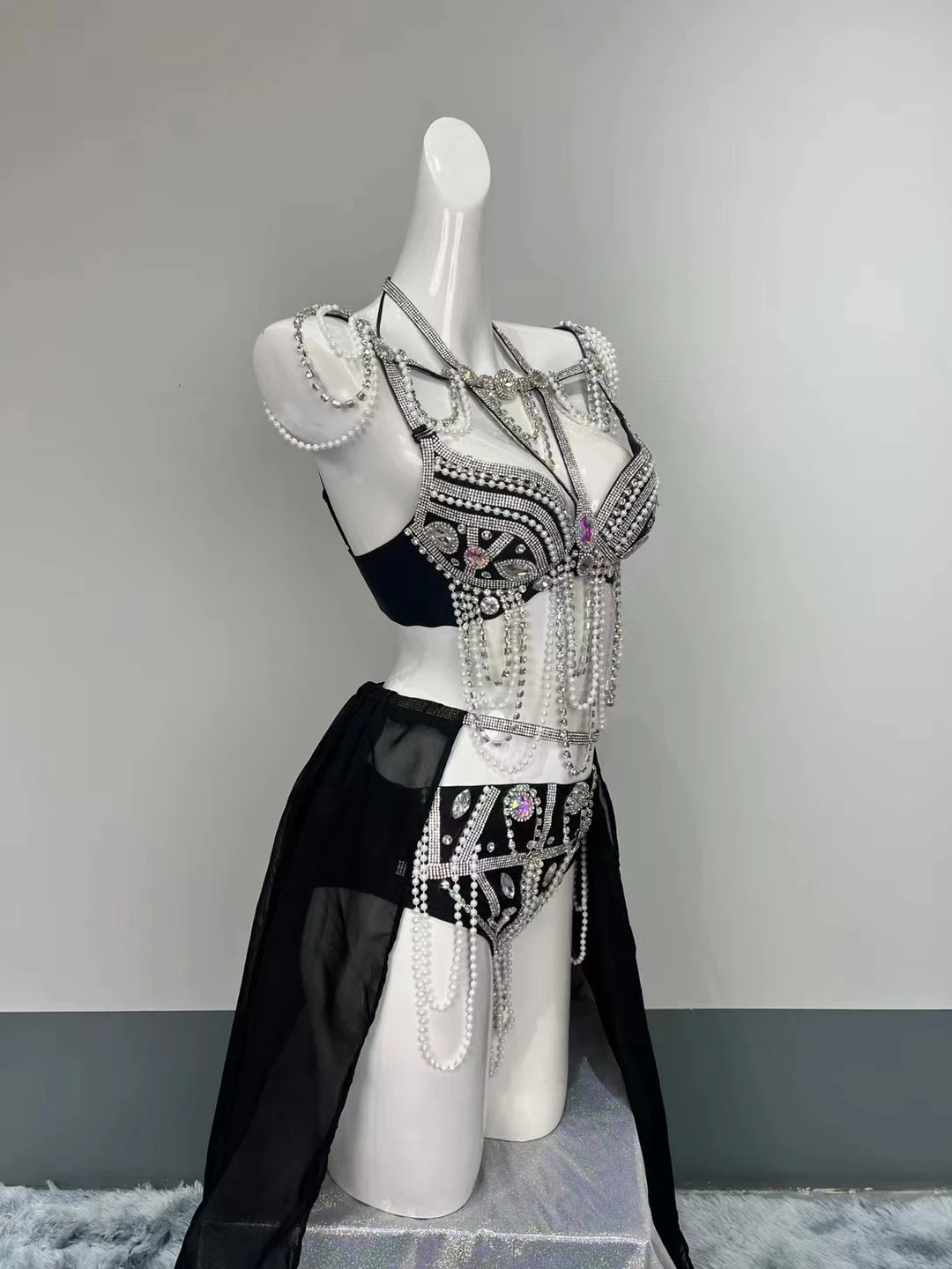 الفاخرة لامعة الراين بيكيني ارتداءها ملهى ليلي بار مثير زي المغني راقصة المرحلة نادي حفلة عيد ميلاد مهرجان الهذيان الزي