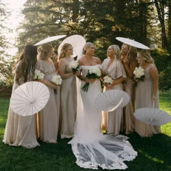 6/10/20/30PCS White Wedding Parasol Umbrella Paper Umbrellas for Guest Parasols for Sun Bridal Photography Props 60/80cm