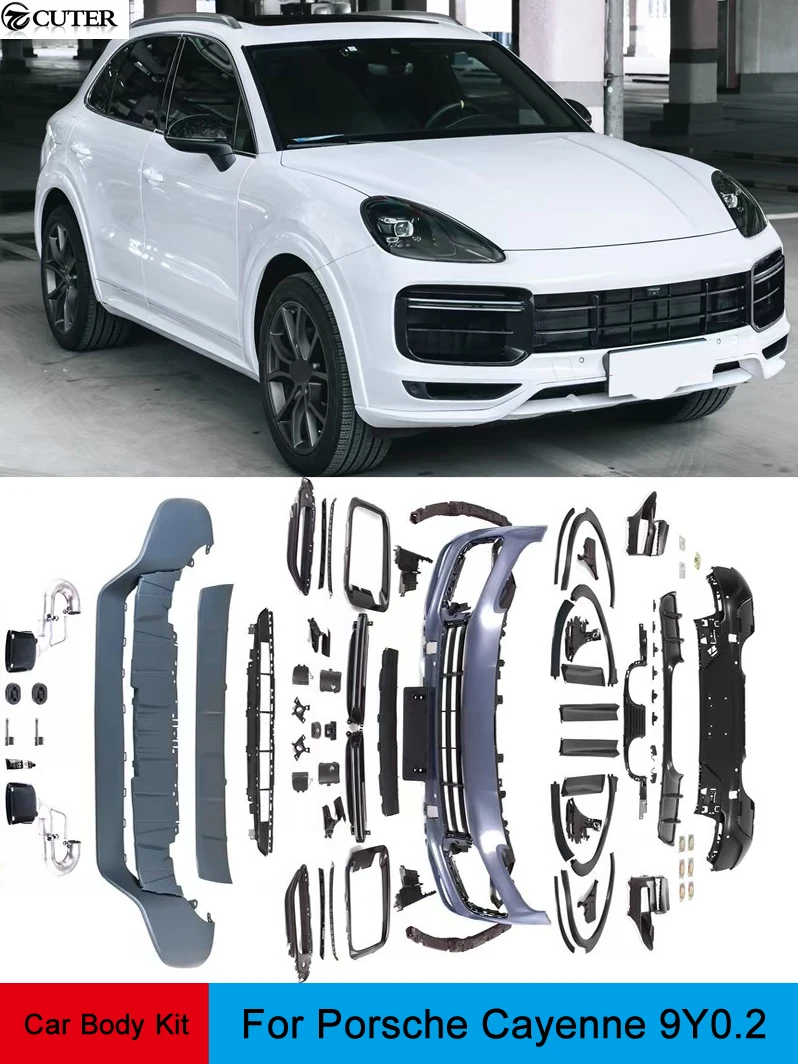 

9YA 9Y0.1 Update 9Y0.2 Turbo GT PP Front Bumper Rear Bumper Wheel eyebrow for Porsche Cayenne 9Y0 Car body kit 18-23