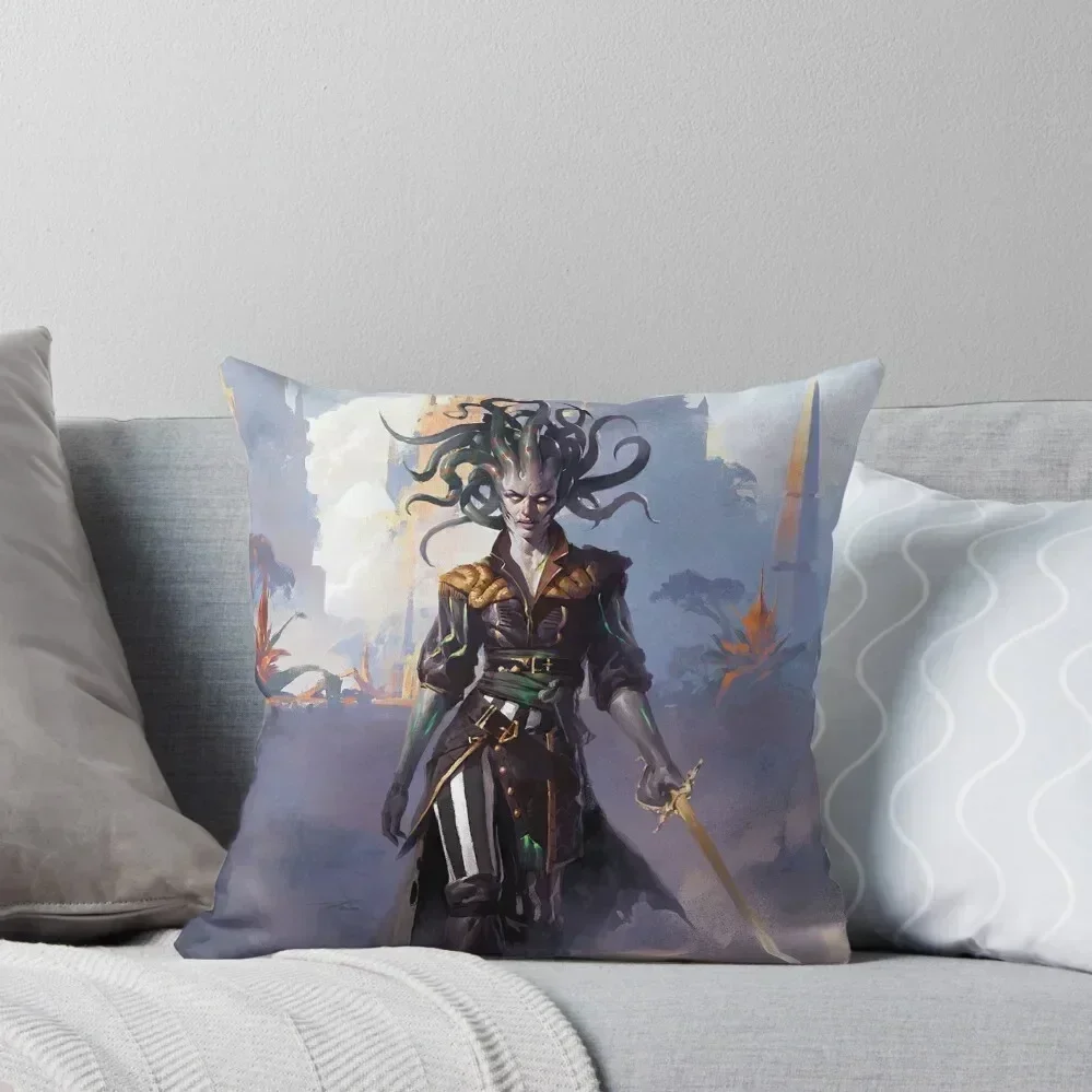 Vraska Planeswalker - Gorgon - Medusa - Pirate Queen Throw Pillow christmas ornaments 2025 Christmas Covers pillow