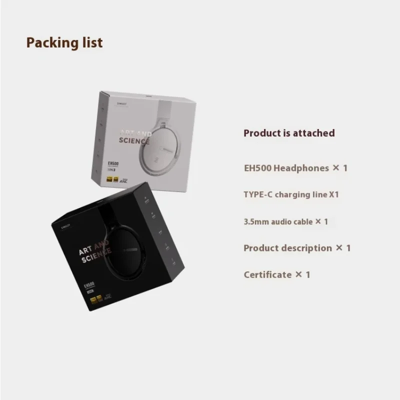 Simgot EH500 سماعة لاسلكية تعمل بالبلوتوث 5.4 سماعة رأس نشطة عميقة للحد من الضوضاء هاي فاي عالية الدقة جودة الصوت سماعات الألعاب