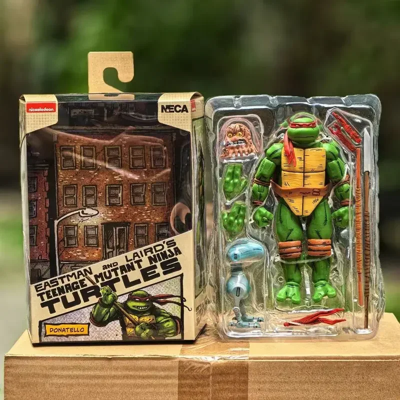 

Коллекционная подвижная фигурка Neca 7 дюймов: Черепашка-ниндзя Донателло в цветной коробке с аксессуарами