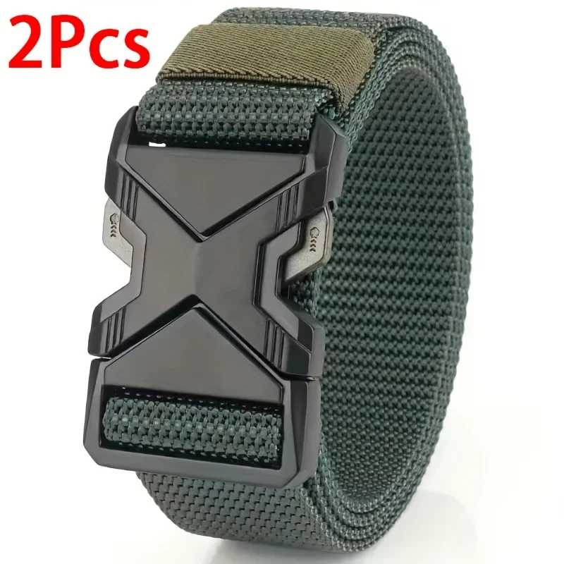 2 stücke Neue männer Sport Gürtel Kunststoff Schnalle Nylon Multifunktionale Freizeit Leinwand Bund Mehrzweck Outdoor Gürtel Für Männer Frauen – Detail 4