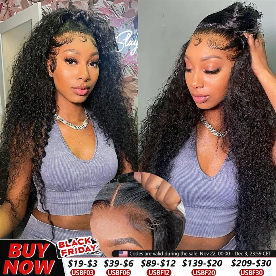 Deep Wave Wig Wear And Go Glueless Human Hair Wigs Brazilian Remy Water Wave Curly Lace Closure Pre Plucked Human Wigs For Women