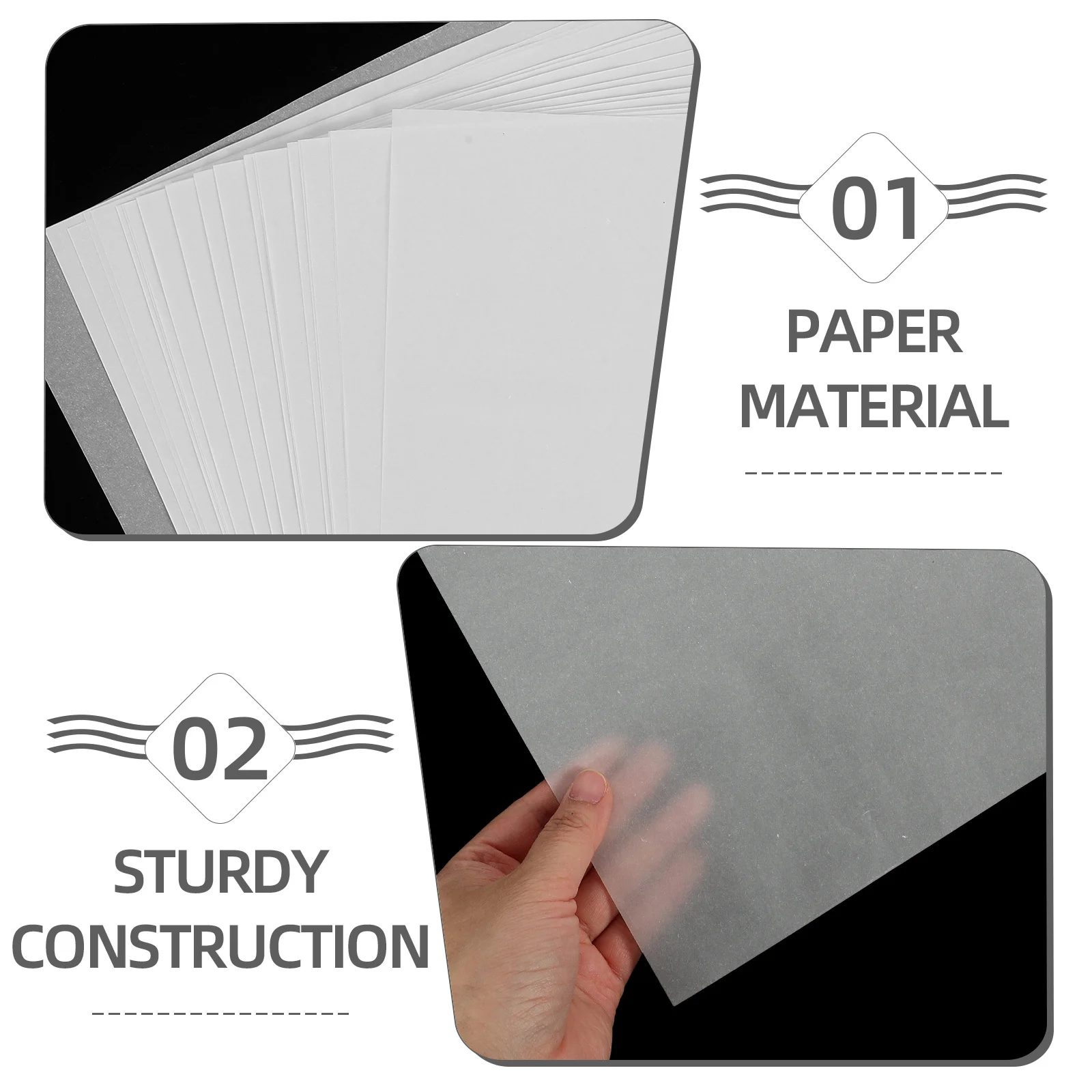 50 Hojas de Papel Sulfurizado Tamaño A4, Papel Resistente para Proyectos de Bricolaje, Material de Impresión a Doble Cara, Hojas Gruesas para Impresora
