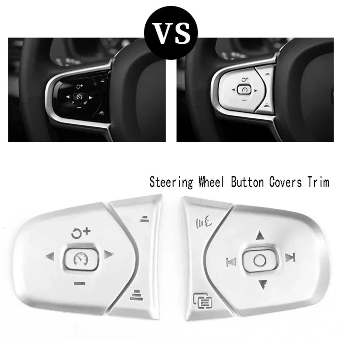 1 Set Car Sstyling Steering Wheel Button Covers Trim Stickers for Volvo XC60 XC90 S90 S60 V90 V60