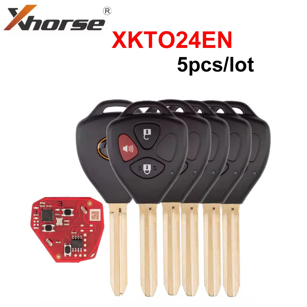 5pcs/lot Xhorse 2nd Generation XKTO24EN Wire Remote Key 3 Buttons for Toyota Style
