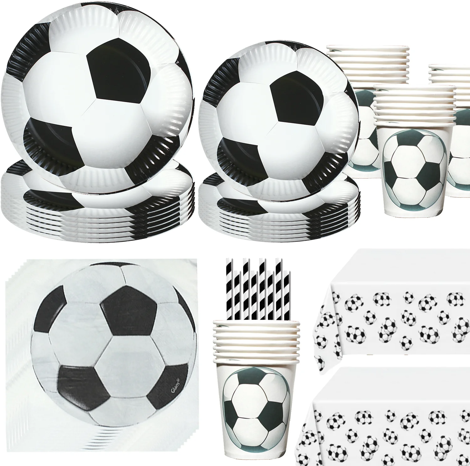 Hot White Football Birthday Party Supplies Soccer Decor Foil Balloons Tableware Paper Plate Napkin Baby Shower Party Supplies