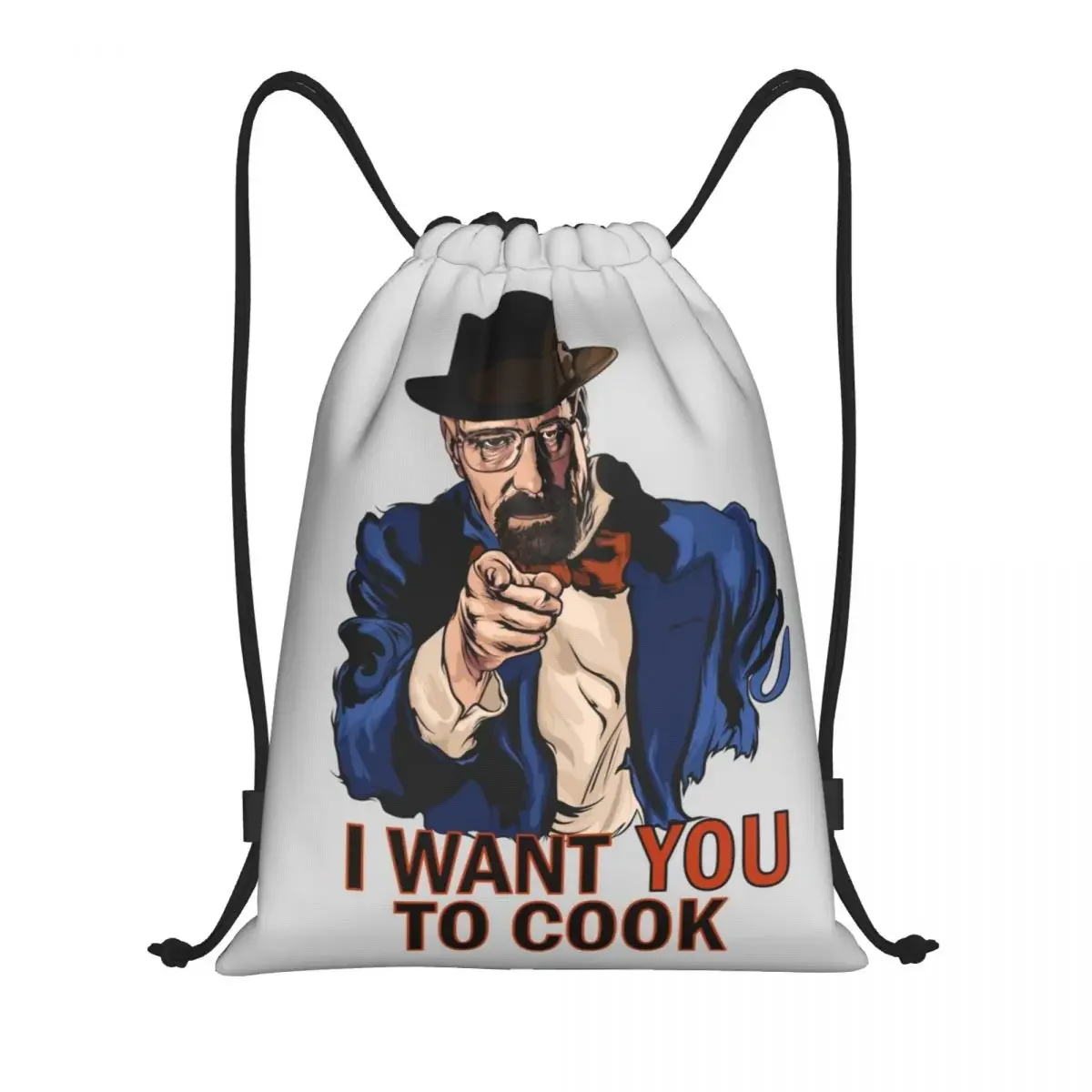 Funny Walter White I Want You To Cook Drawstring Bag for Training Yoga Backpacks Women Men Sports Gym Sackpack