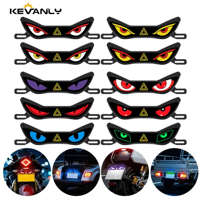

Motorcycle LED Decorative License Plate Light Wireless Cool DEMON EYE Led Ambient Light Universal Warning Strobe Light Taillight