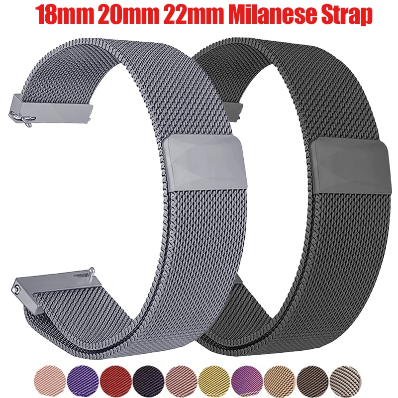 For Huawei Watch GT7/6/5/4/3  Stainless Steel Magnetic Strap Universal 18mm 20mm 22mm Watch Strap Quick Release Milanese Strap