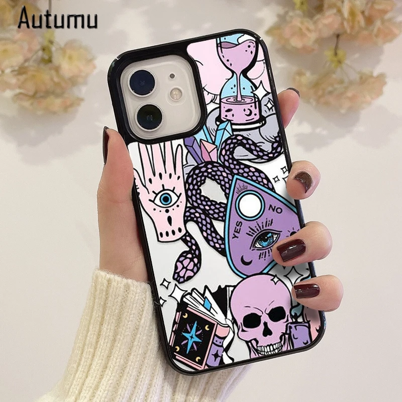 Phone Case for iPhone SE2020 15 16 12 13 14 mini 11 Pro Max 6 7 8 Plus Coque Funda Witchcraft Mystical Magic Style Cover