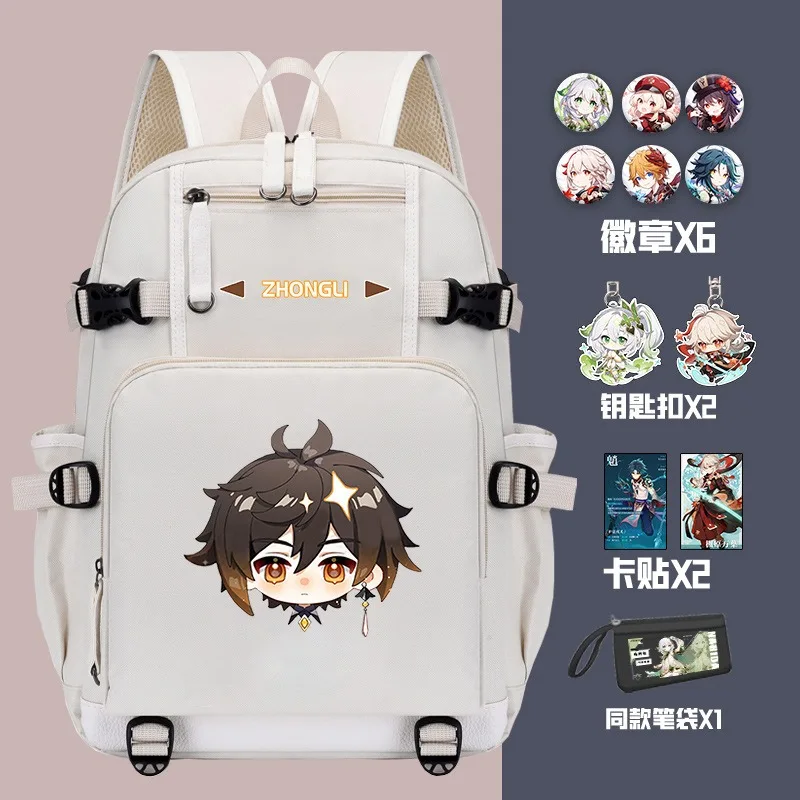 Anime  Game Cos Ganyu Kamisato Ayaka Klee Paimon Venti Yunjin Hutao Etc. Unisex Casual Portable Printed Backpack