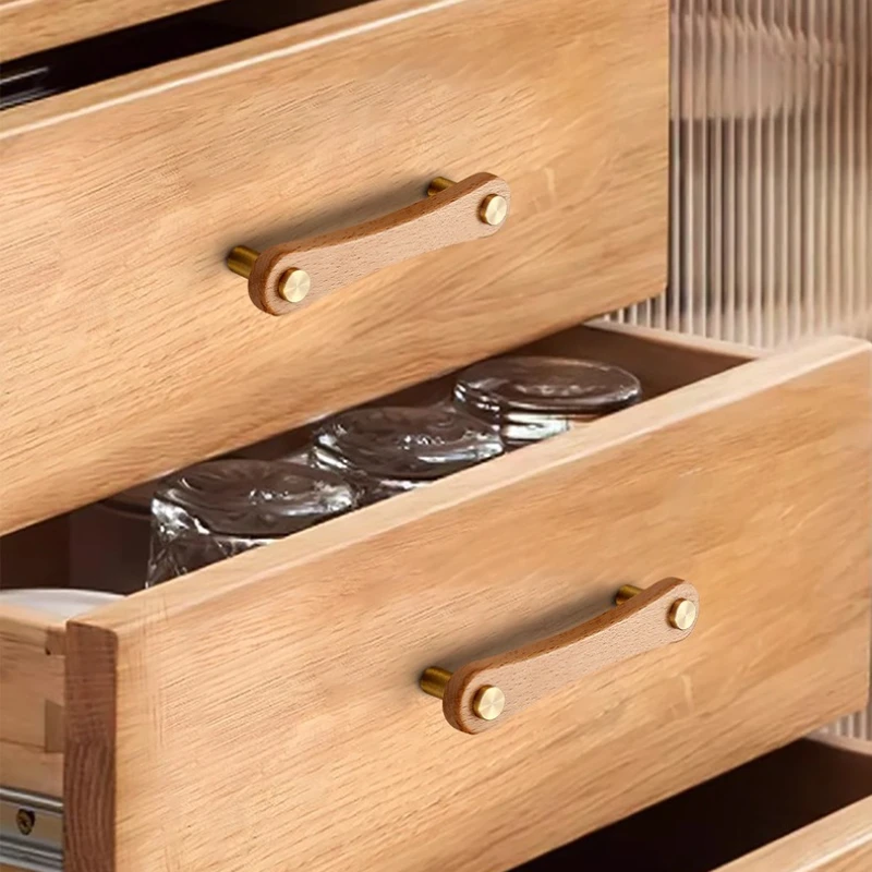 درج الباب الأثاث المطبخ خشب الزان الصلبة سبائك الزنك مقابض درج خزانة الأثاث مقابض المطبخ لمقبض الخزانة #5