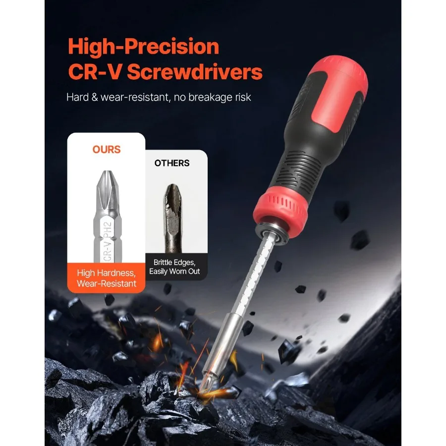 طقم مفك براغي مكون من 13 قطعة بمقبض مغناطيسي أدوات يدوية توركس فيليبس للمقابس