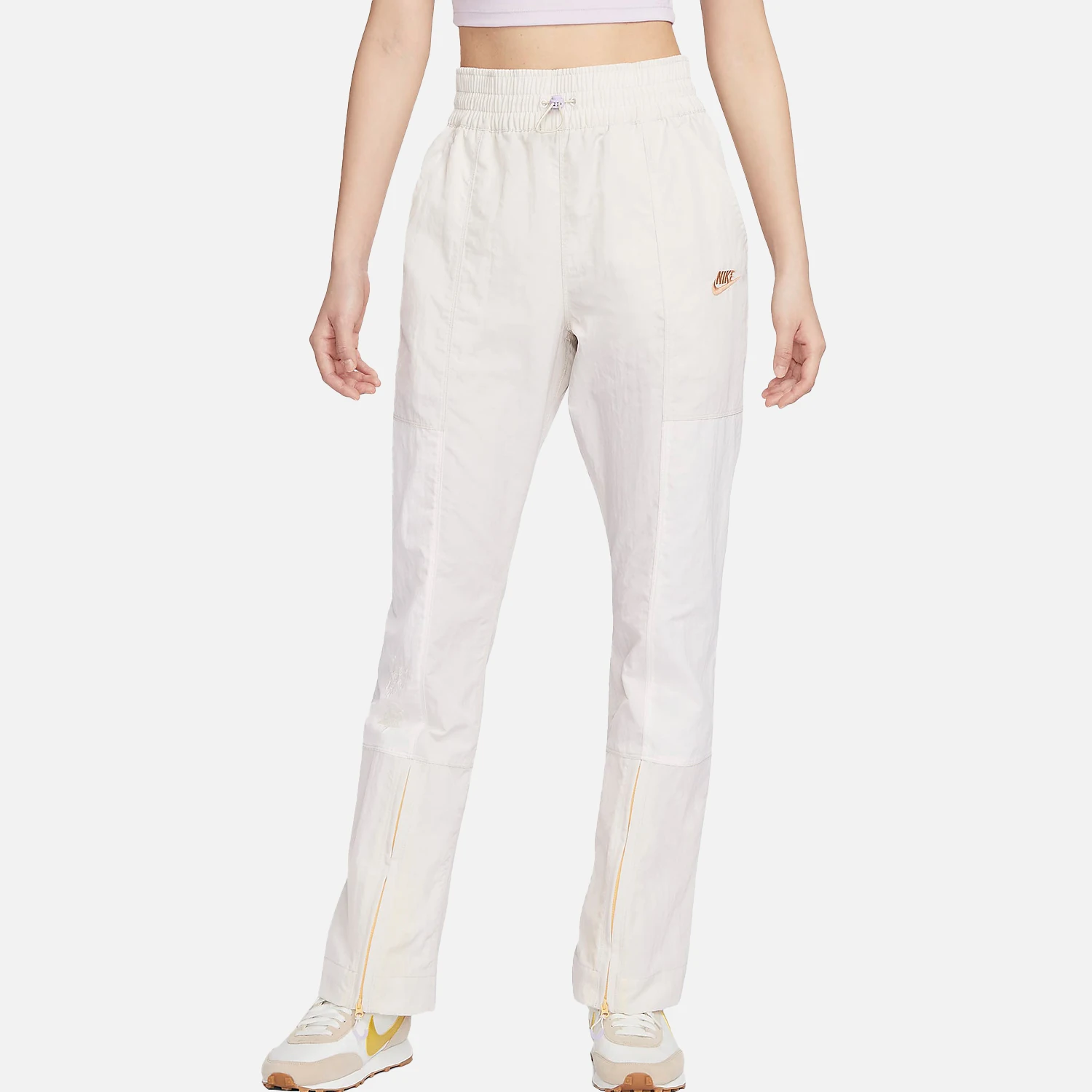 

Nike Genuine Product 2024 New Arrival Women's Woven Straight High-Waist Long Pants FZ6565-104