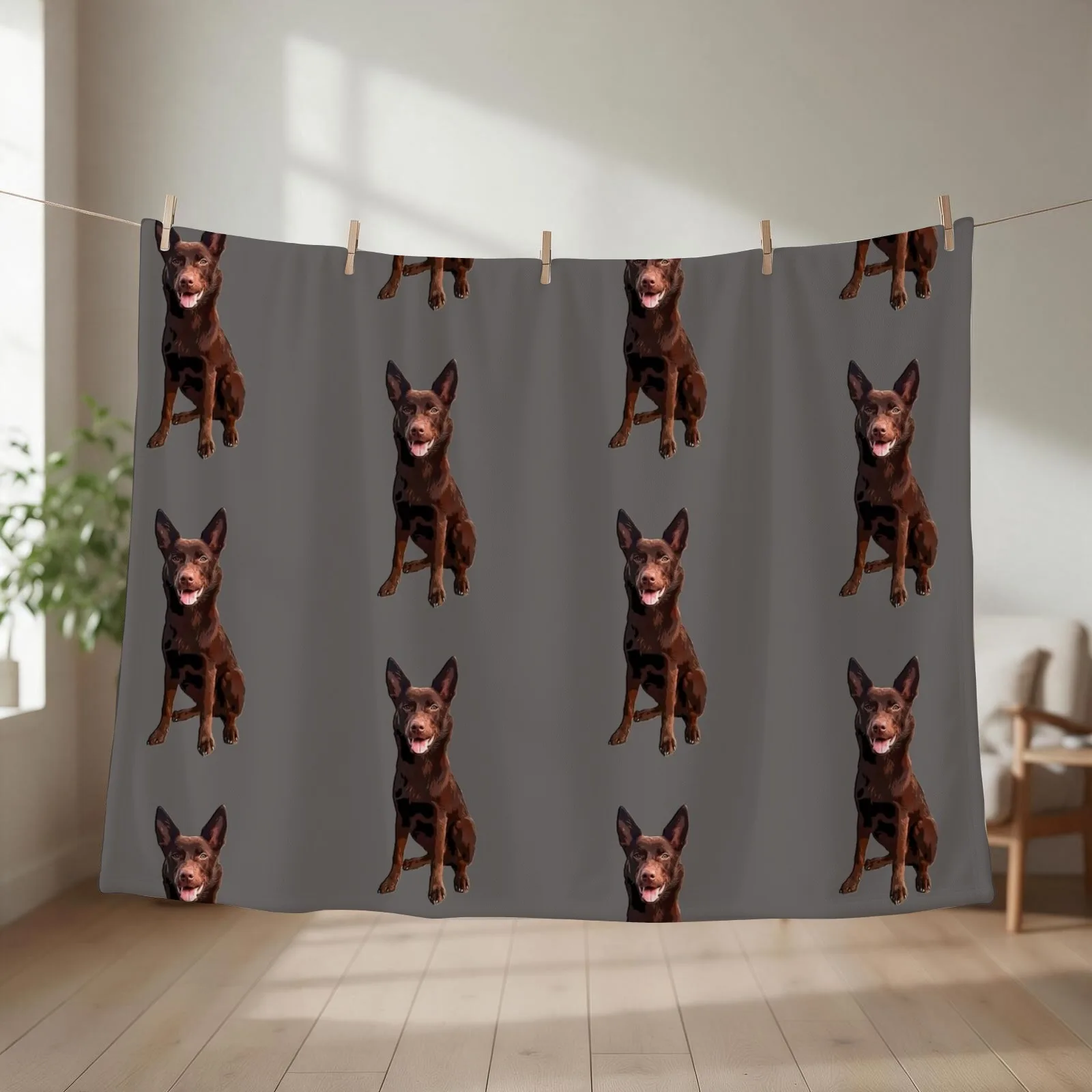 Kelpie - Australian Kelpie Throw Blanket couch cozy soft plush fuzzy picnic outdoor blanket