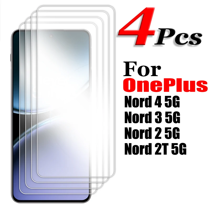 

2/3/4PCS For OnePlus Nord 4 5G Glass OnePlus Nord 2 2T 3 4 Screen Protector Transparent HD Protective Tempered Glass For Nord 4