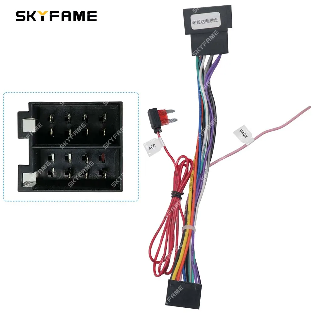 SKYFAME Car 16pin Wiring Harness Adapter Decode Android Radio Power Cabler For Lada