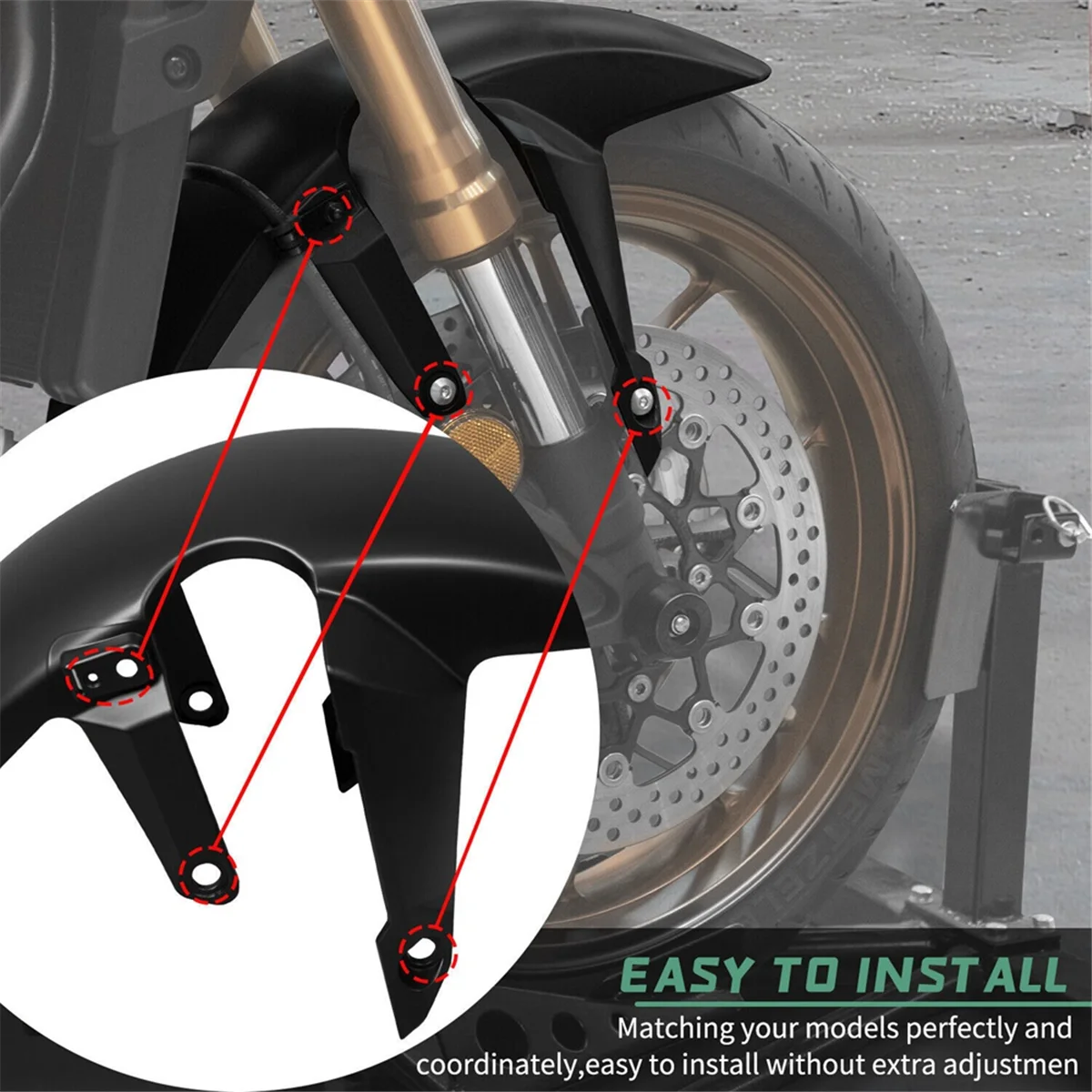 Motorcycle Accessories Front Wheel Hugger Fender Mudguard Mud Splash Guard for Honda CB650R CBR650R 2019-2022 Bright