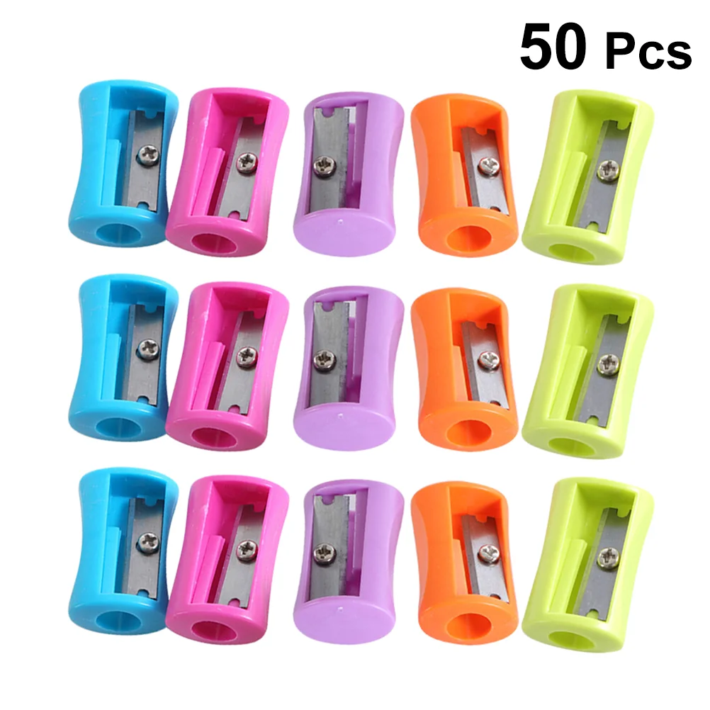 

50 Pcs Eyebrow Pencil Sharpener Child Student Hand Crank Sharpeners Portable Mini Kid