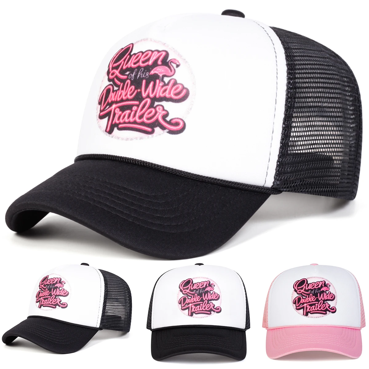 Unisex QUEEN OF HIS DOUBLE WIDE TRAILER Baseball Net Caps Spring Summer Outdoor Adjustable Casual Hats Sunscreen Hat Sports Cap