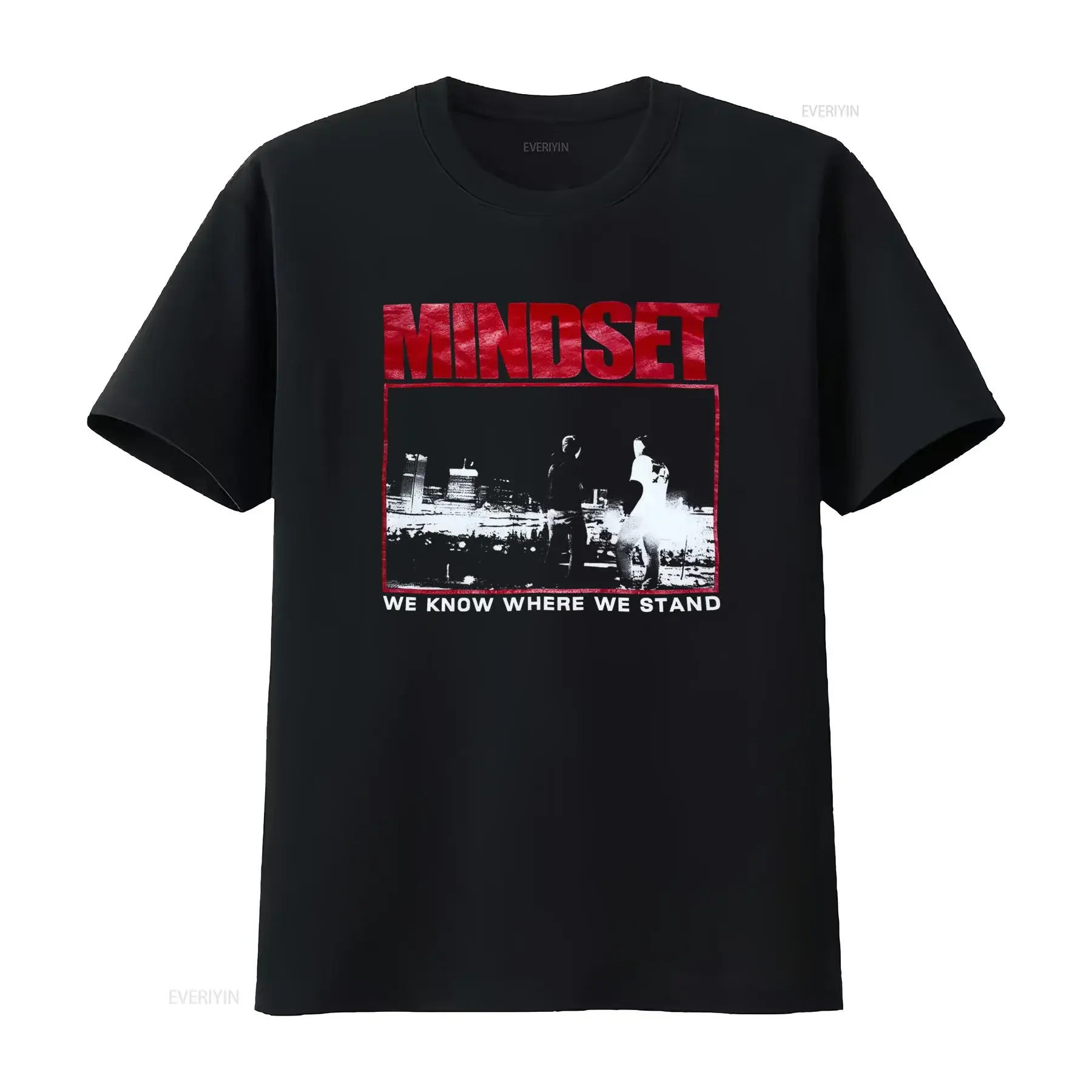 MINDSET T Shirt Real Power 2 Color Rare SXE Youth Crew Hardcore React Records Punk  vintage Washed Casual Comfortable graphic
