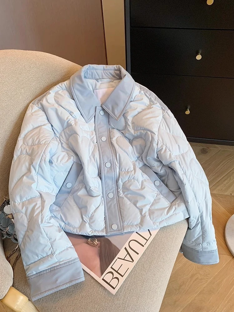 

Korean Retro Color Blo Quilted Cotton Jaet Lightweight Warmth for Men And Women Spring Autumn Faionable Sli Coat