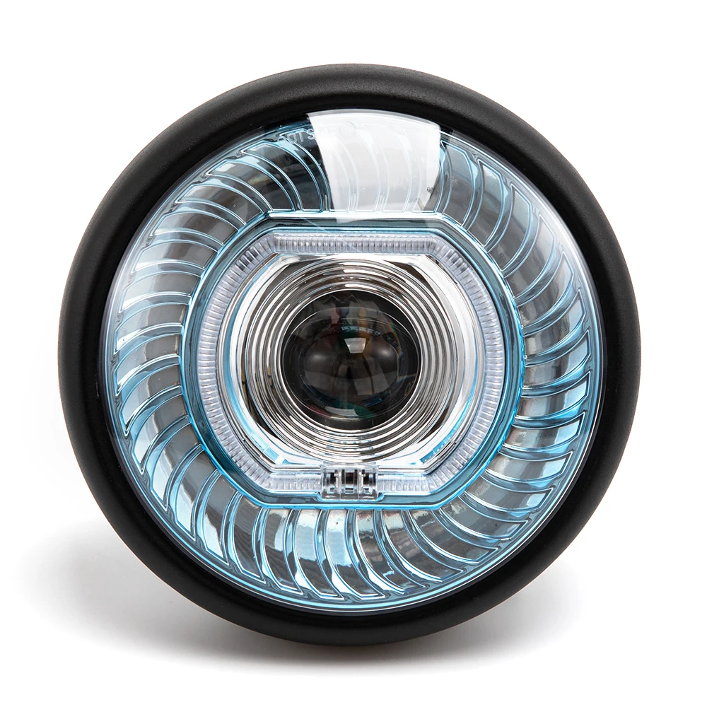Universal 7inch Motorcycle Led Front Headlight Angel Eyes For Retro Harley Series Motorcycle Cafe Racer Motorcycle Headlights