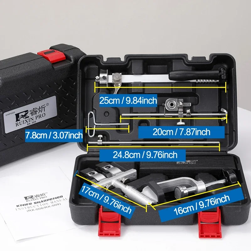 Neuer 2023-Spitzer mit festem Winkel RUIXIN PRO RX 009, Messerschärfer, Diamant-Schleifstein, Schleifstein, Polieren, Lederpaste