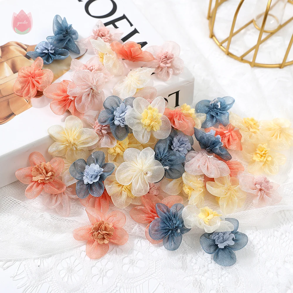 5Pcs 3Cm Mini Chiffon di seta fiori artificiali testa casa giardino camera decorazioni di nozze piante artificiali accessori fai da te decorazione