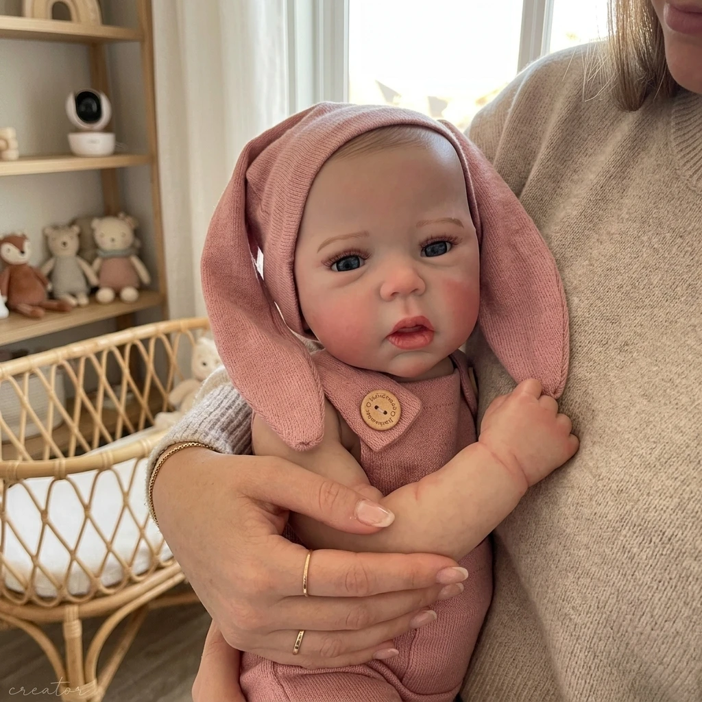 18 Inch Handmade Lifelike Bebe Newborn Baby Doll Full Body Soft Vinyl Reborn Doll Toy