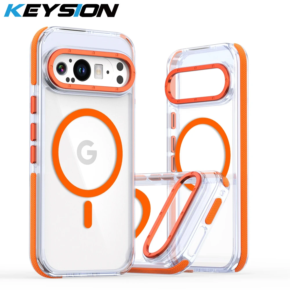

KEYSION HD Transparent Magnetic Case for MagSafe for Google Pixel 9 10 Pro XL Clear Shockproof Phone Cover for Pixel 10 9 Pro XL