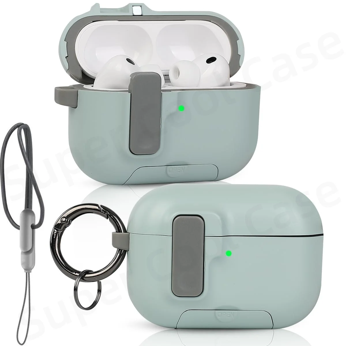 2025 für AirPods Pro 3 Hülle mit Secure Lock & Lanyard für AirPods Pro3 Hülle Schutzhülle mit Telefonständer für AirPods Pro 3 – Detail 10