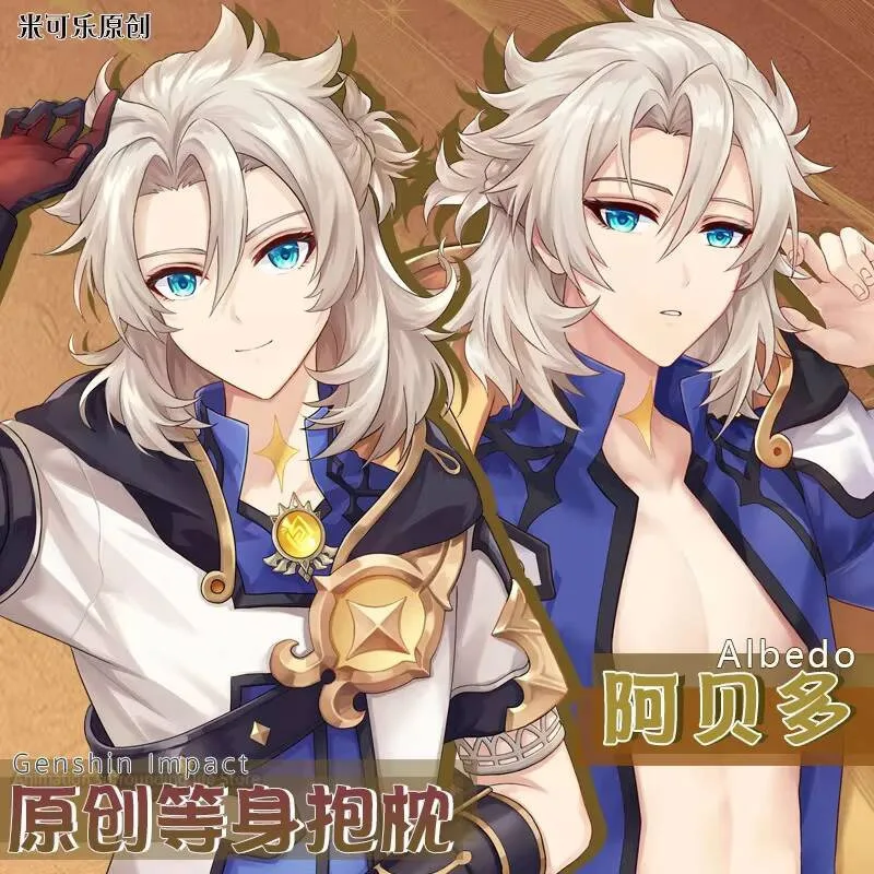 

Albedo Dakimakura Genshin Impact Anime Body Pillow Otaku Case Cosplay 2 Side Printed Hugging Body Soft Cushions Cover Pillowcas