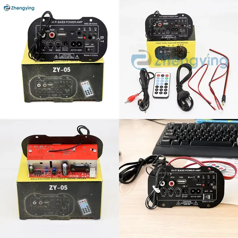 Hot Sales 30W Hi-Fi Car Audio Board 12V 220V Power Amplifiers with USB TF FM Decoding for 5-6 Inch Subwoofer DIY