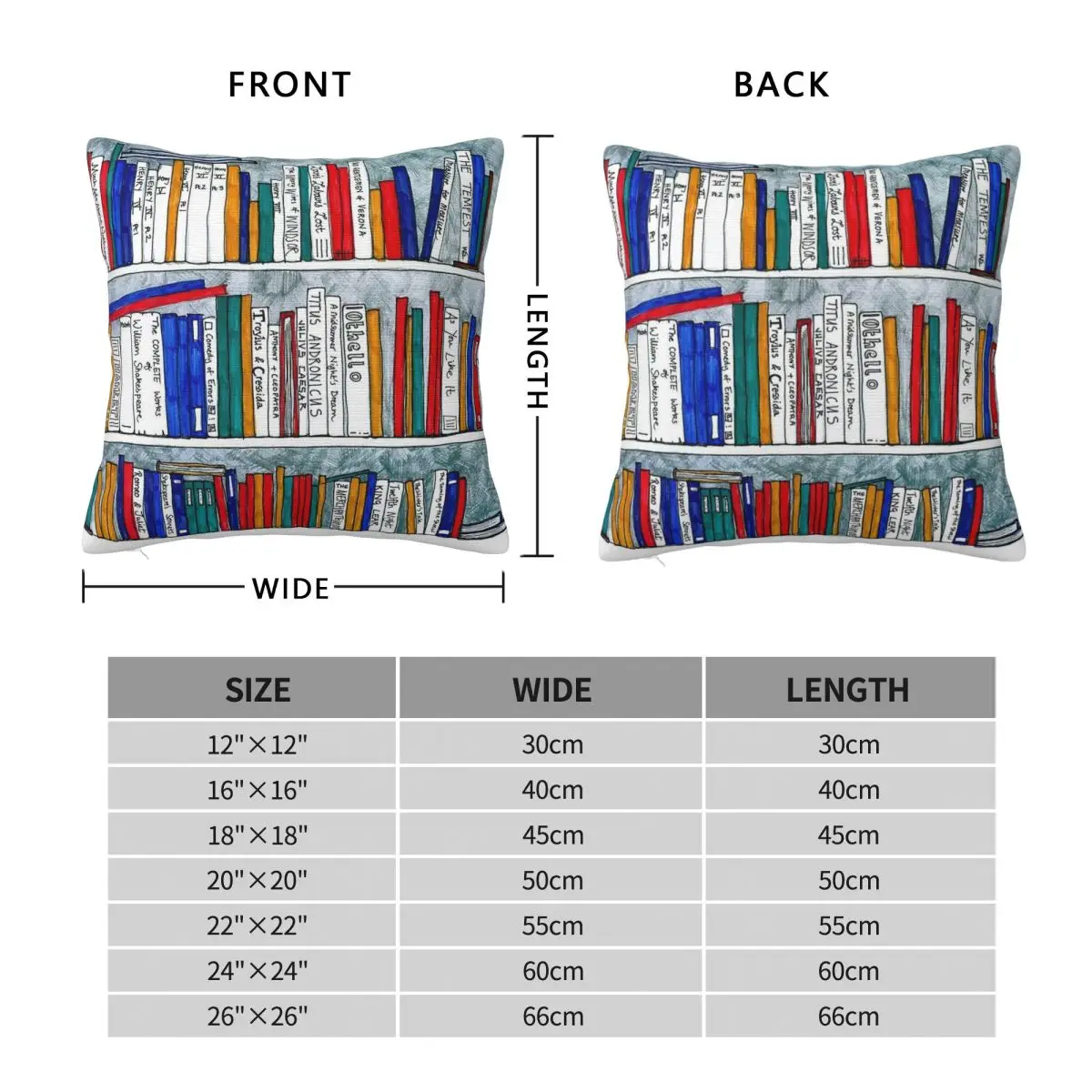 Complete Works Of Shakespeare Square Pillowcase Polyester Linen Velvet Printed Zip Decorative Sofa Cushion Case 45x45