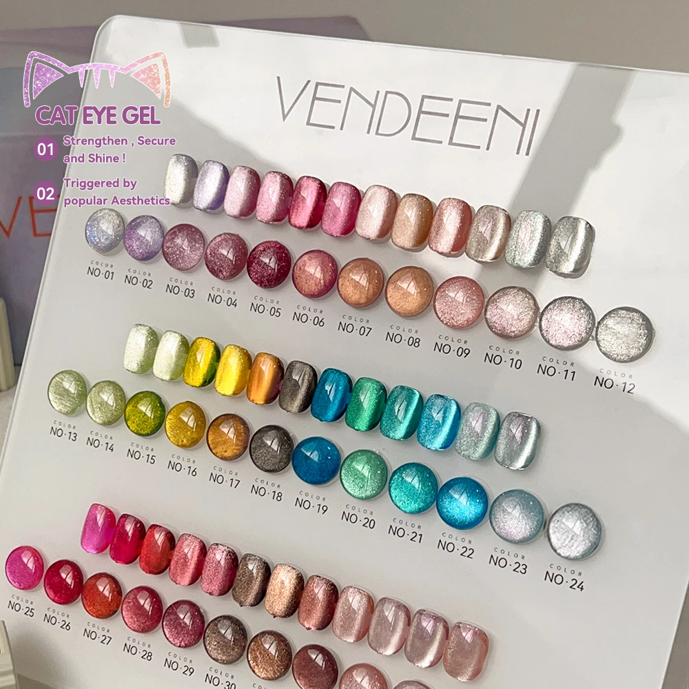 Vendeeni 36 Farben/Set Kristall-Katzenaugen-Gel-Nagellack Magnetischer UV-LED-Soak-Off-Gel-Lack Rosa Roter Katzenaugen-Gel mit Display – Detail 12