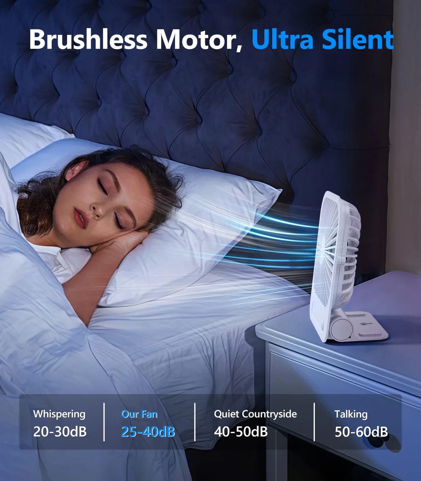 Portable Magnetic Fan With 1200mAh Battery Powered Usb Rechargeable 180 Adjustable 4 Speed Wind Ultra-thin Air Cooling Fan