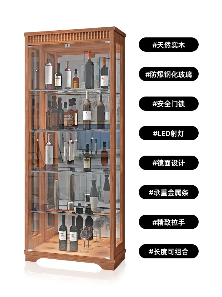 Glass Wine Cabinet Display Cabinet Living Room Home Modern Minimalist Locker Hand-Made Lego Model