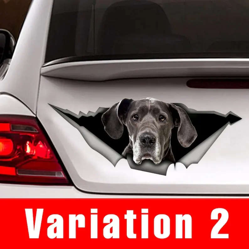 Great dane car decal , pet decal, Vinyl decal, great dane sticker, funny decal, dog sticker