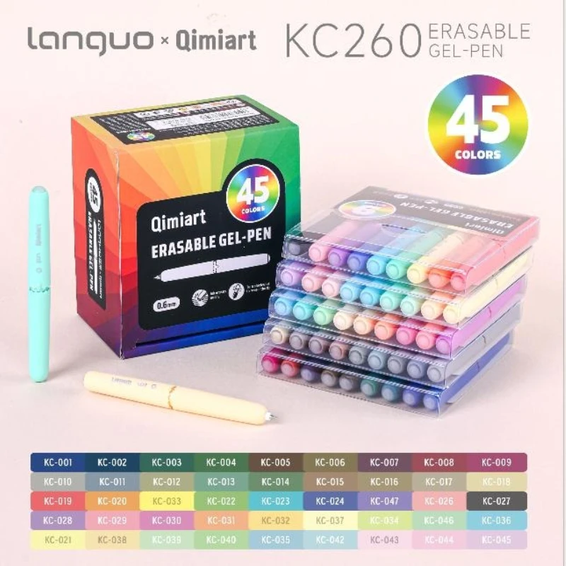 

Гелевые ручки LANGUO, 9/45 цветов, стираемые, 0.6 мм, серия Multi, легко стираются, поворотные, для плавного письма, школьные и офисные принадлежности, канцтовары