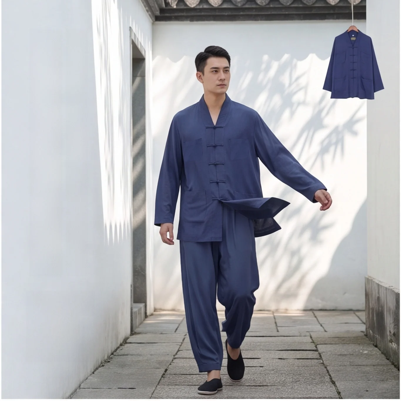 summer-thin-cotton-monk's-short-coat-cool-breathable-men's-women's-monastic-robe-lightweight-silk-home-wear-open-cardigan