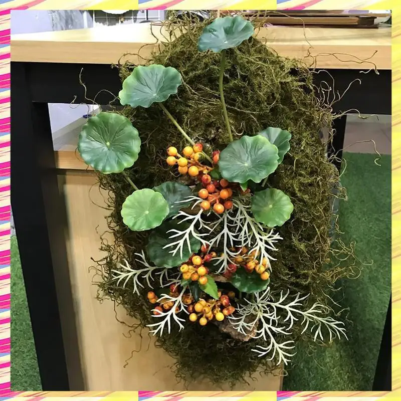 

ABJJ Simulation Of Copper Coin Grass Begonia Leaf Potted Wall Hanging Fake Decoration Simulation Leaves