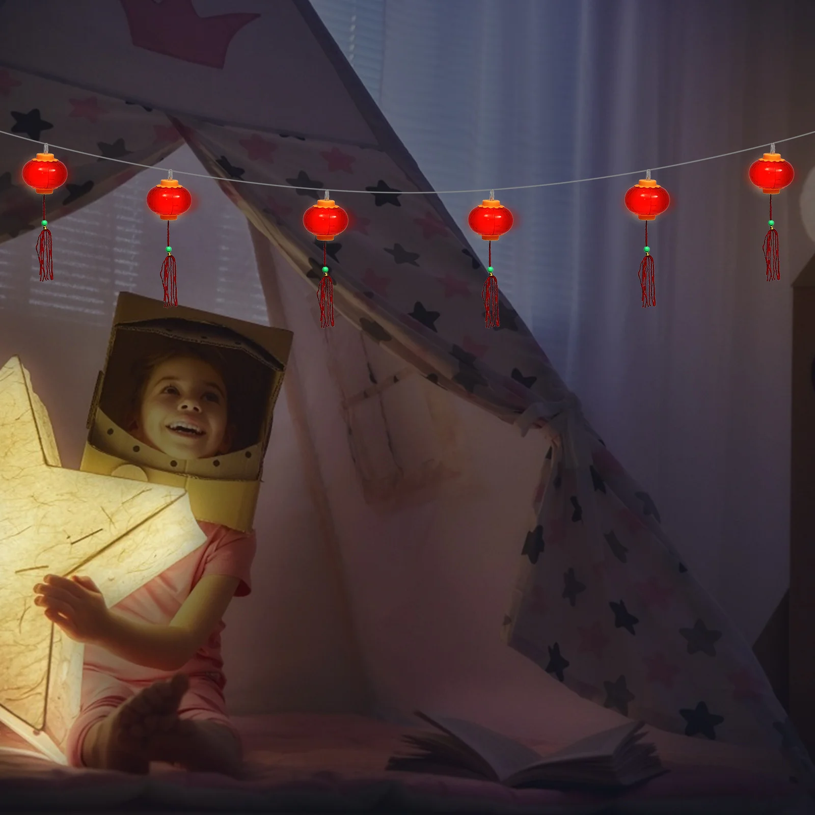 1 قطعة سلسلة فانوس أحمر ضوء النمط الصيني 3 متر طول التصميم الكلاسيكي مهرجان الربيع في الهواء الطلق معلقة لوازم الديكور