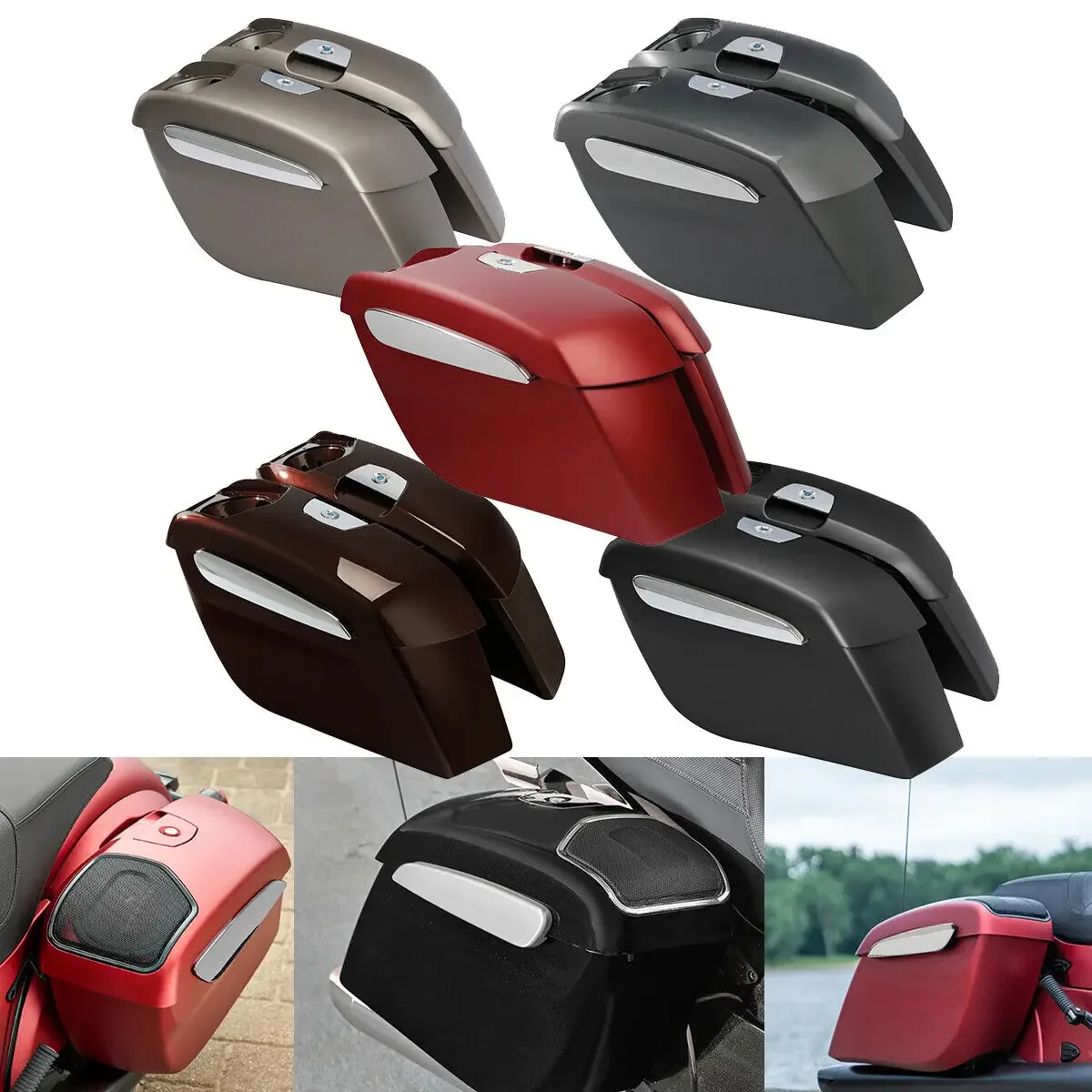 Motorcycle Hard Saddlebags 6.5'' Speaker Cutouts For Indian Chieftain Limited Springfield Dark Horse 2019-2023 2021 Roadmaster