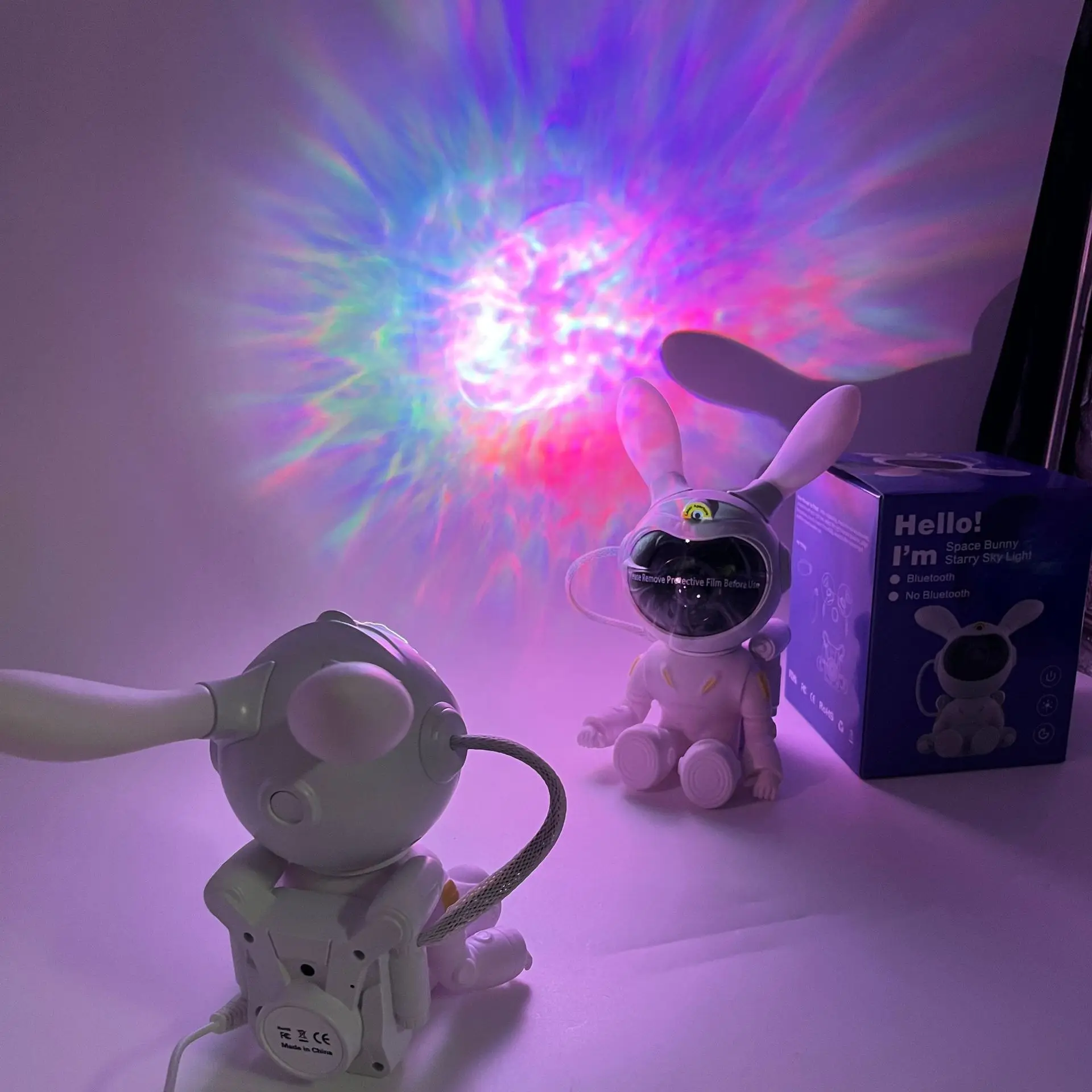 2024 New Starry Sky Projector Rabbit Projector Bedroom Night Light Projection Light Starry Sky Night Light Projection Toy Girl B